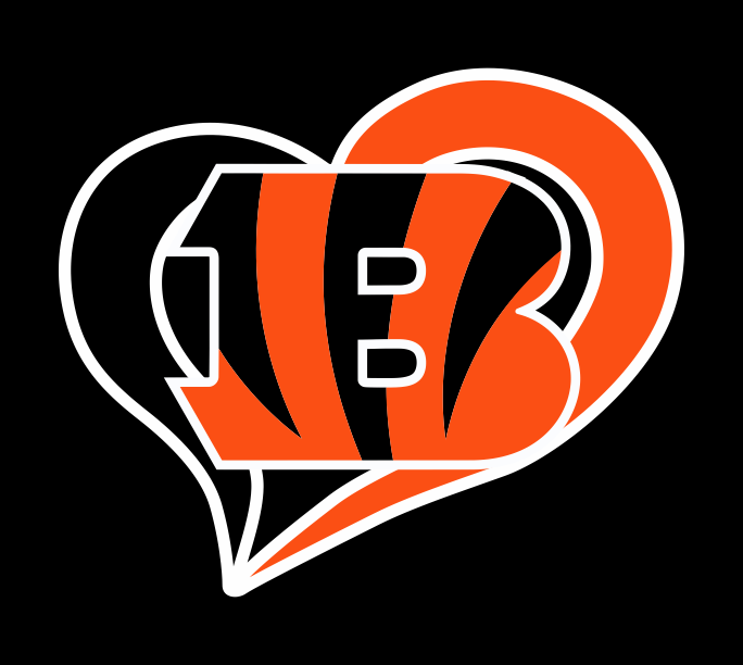 Cincinnati Bengals Heart Logo vinyl decal